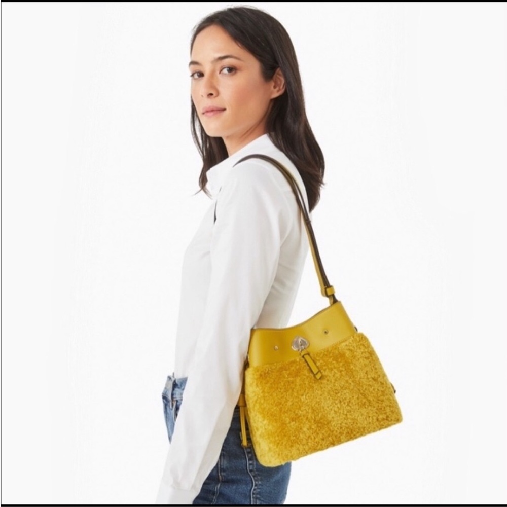 Kate Spade Marti Faux Fur Small Bucket Shoulder Bag